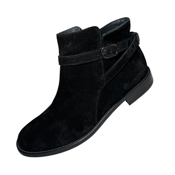 Paul Green Women's Reeve  Booties Black Soft Suede Size 7.5 UK/ US 10 NEW $535 - Picture 1 of 5